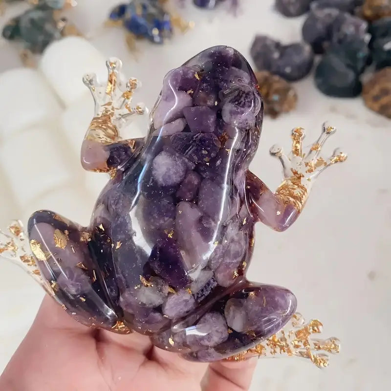 Frostone – Crystal Frog Sculpture for Home Decoration