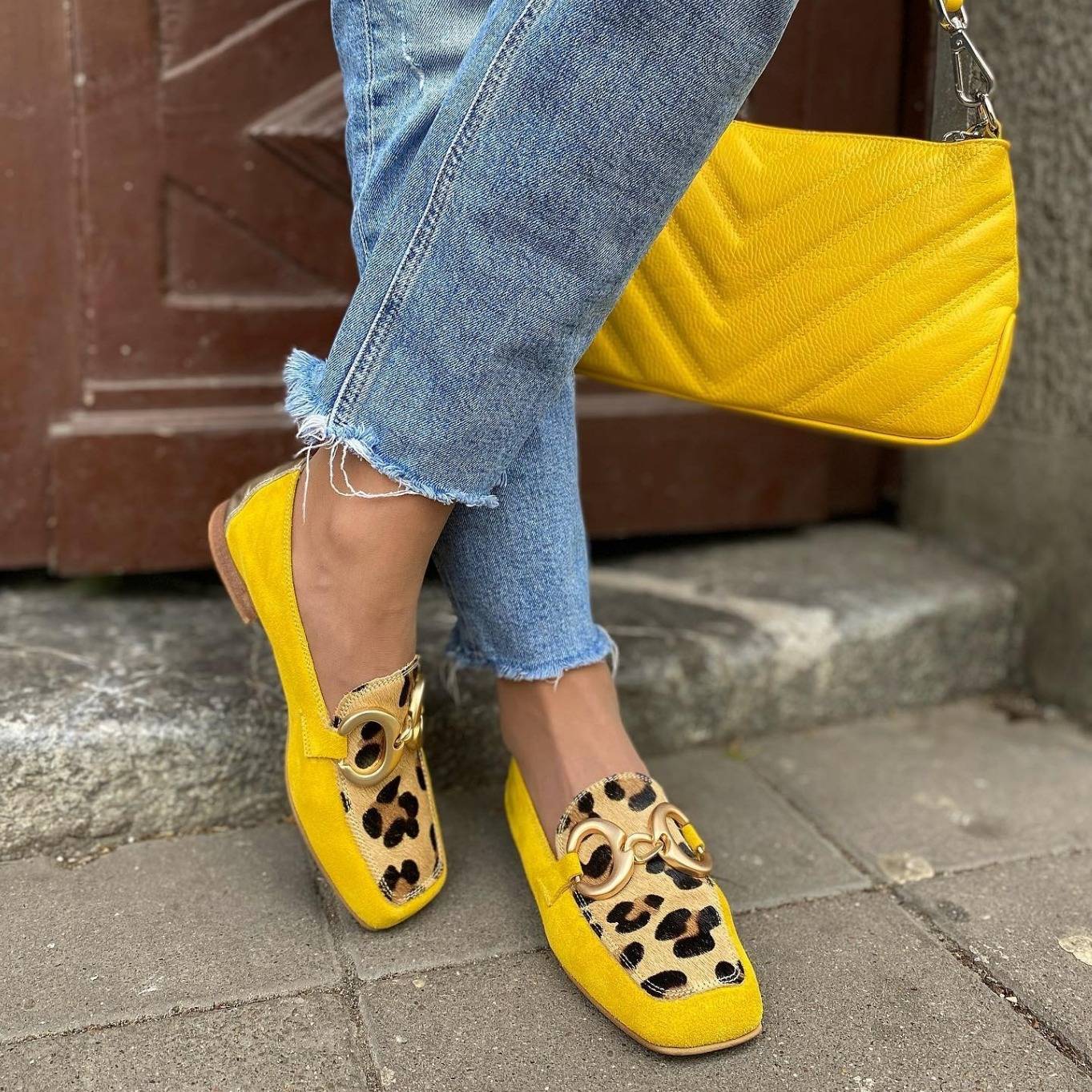 Animal Print Sonia Sneakers with Trendy Decorative Buckle