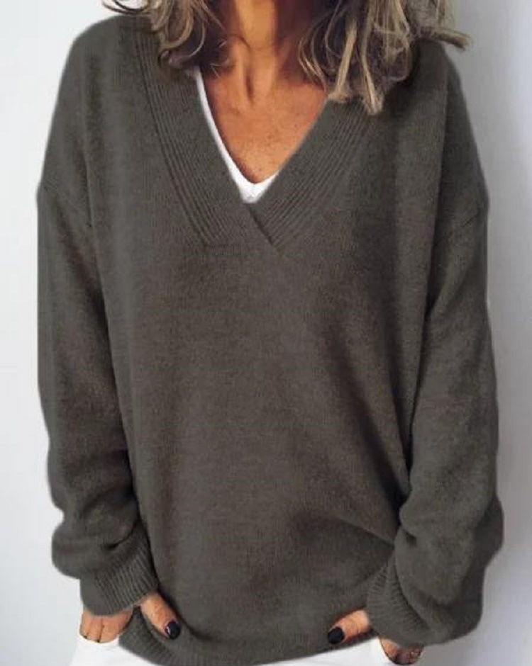 Monika - V-Ausschnitt Cashmere Pullover