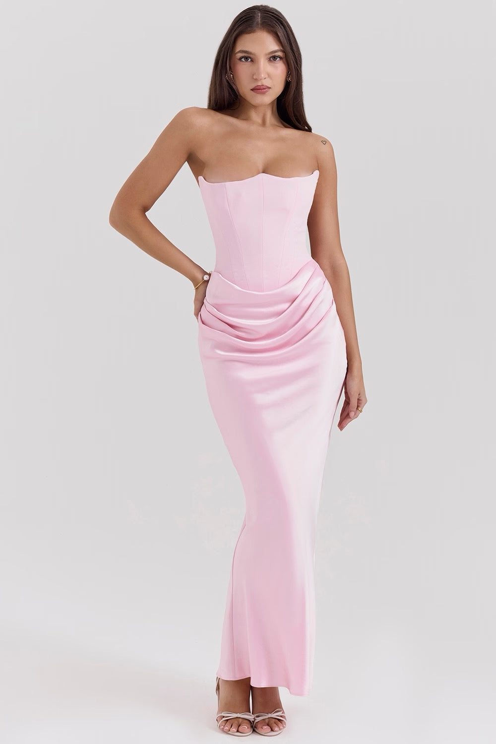 LYRA | DRAPED SATIN GOWN