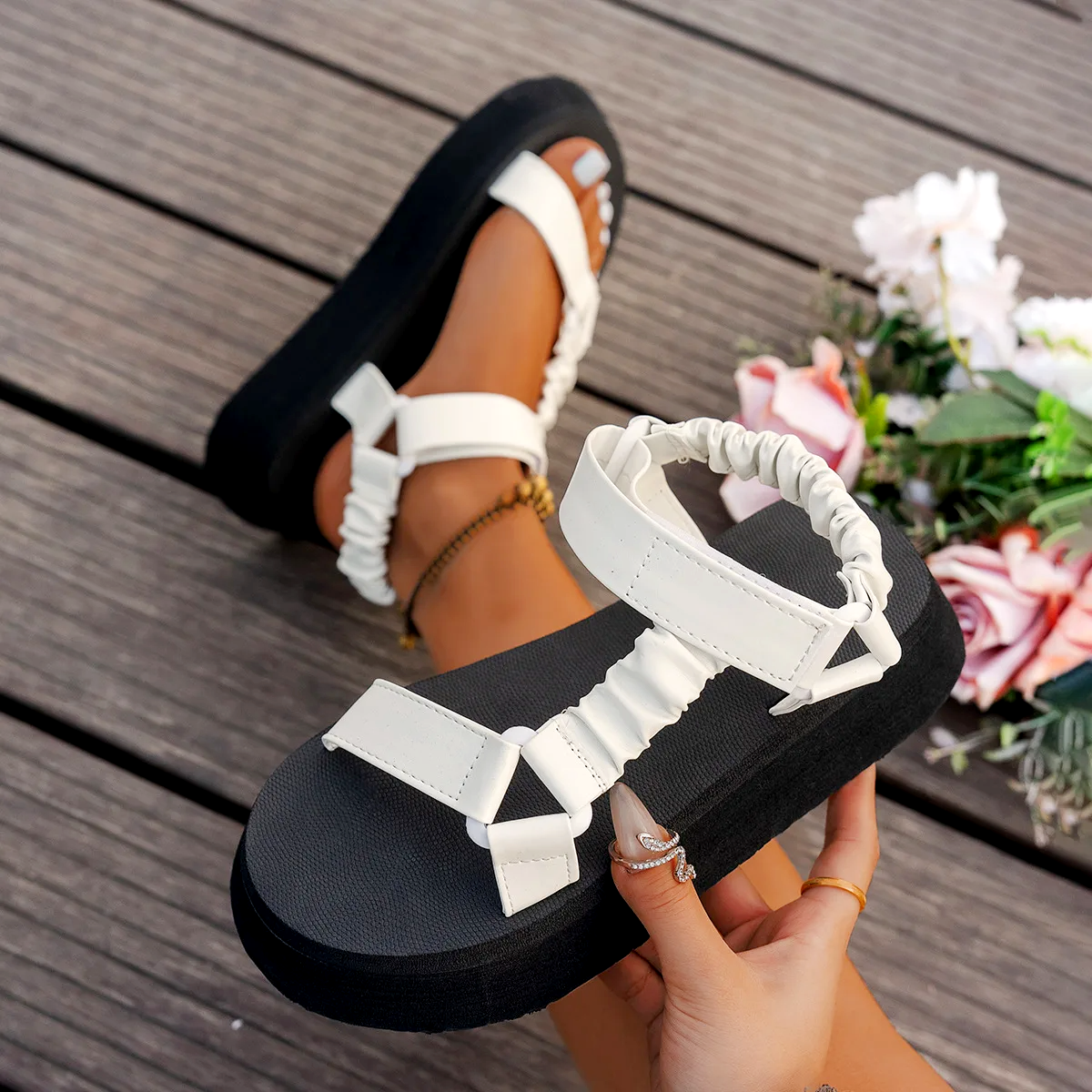 Iridescent Moda Platform Sandals