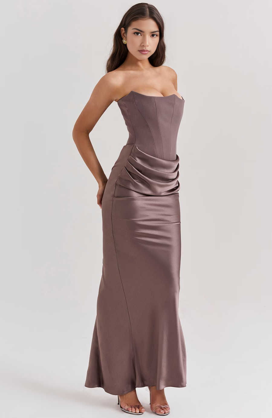 LYRA | DRAPED SATIN GOWN