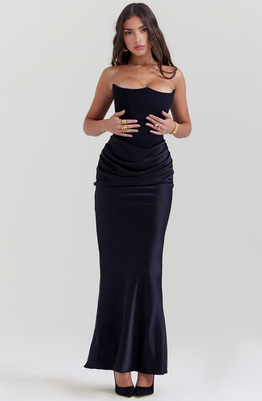 LYRA | DRAPED SATIN GOWN