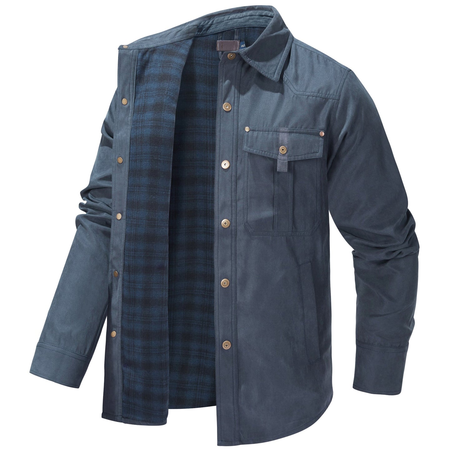 Daedalus™ | Solid Color Retro Style Flannel Jacket