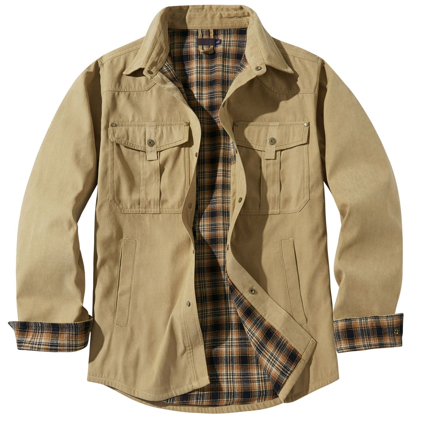 Daedalus™ | Solid Color Retro Style Flannel Jacket