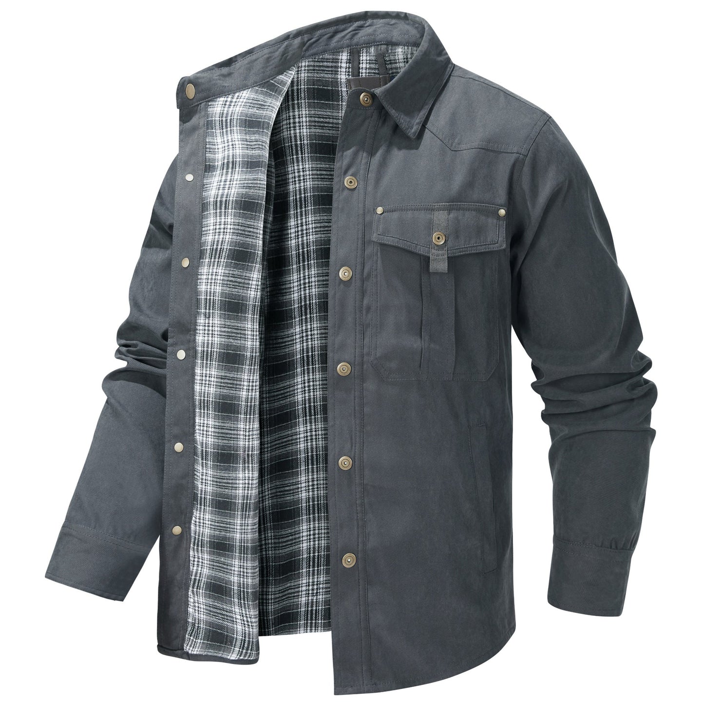 Daedalus™ | Solid Color Retro Style Flannel Jacket