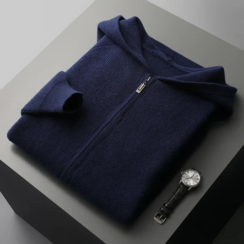 Jordin™ | Casual Fit Ribbed Cashmere Hoodie