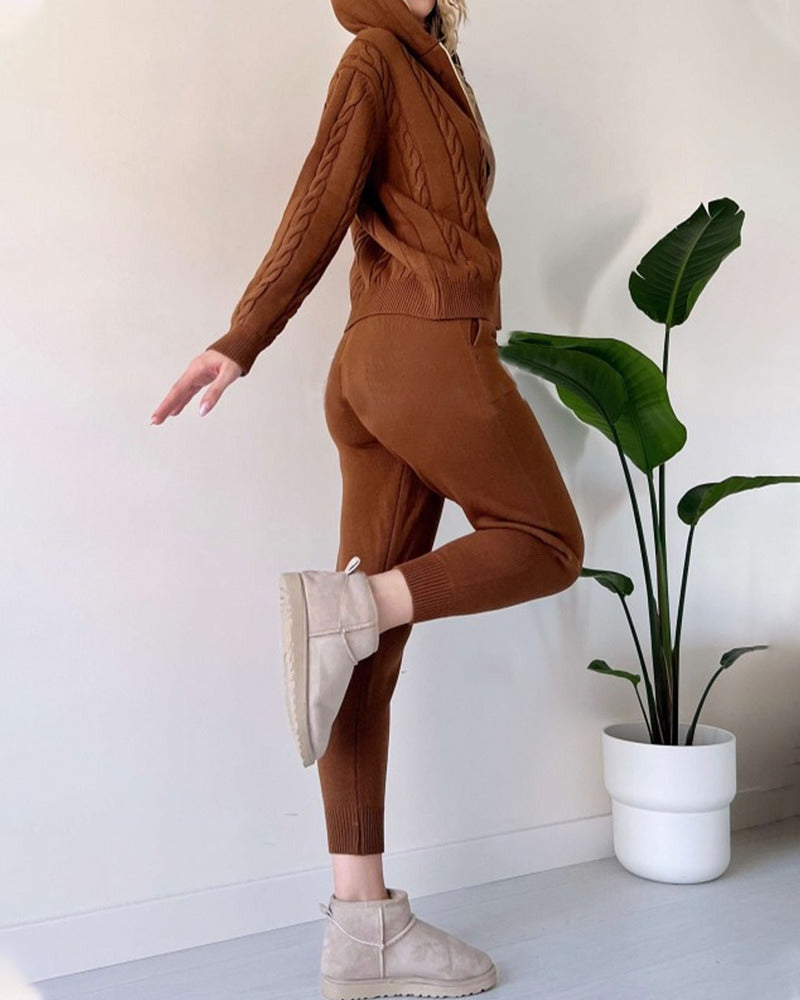 Ania - Lässiges Twist-Jacquard-Zweiteiler-Set