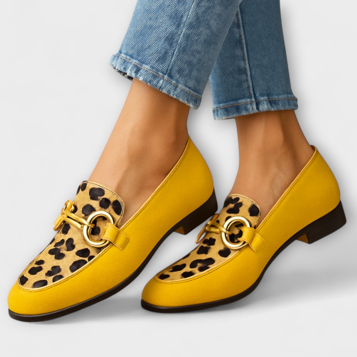 Animal Print Sonia Sneakers with Trendy Decorative Buckle