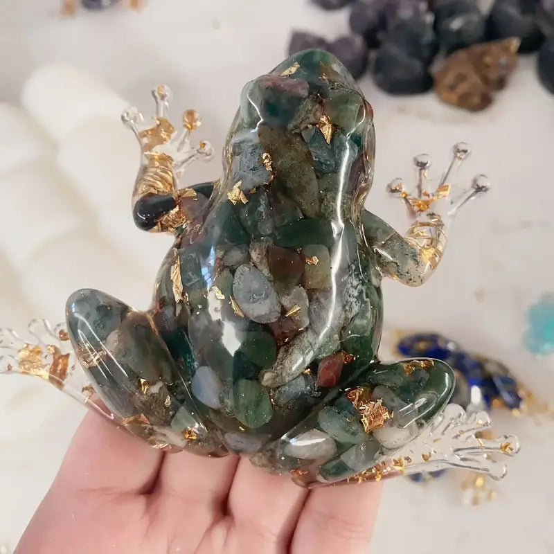 Frostone – Crystal Frog Sculpture for Home Decoration