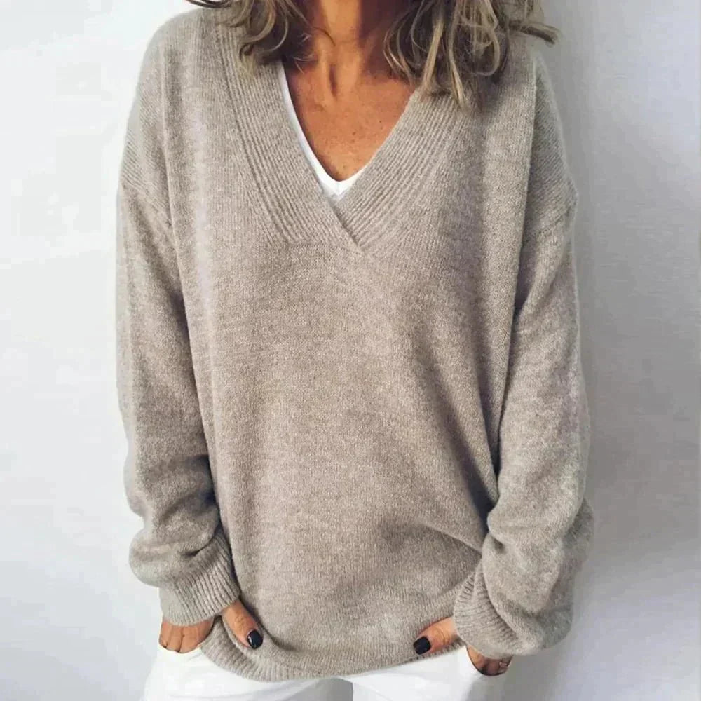 Monika - V-Ausschnitt Cashmere Pullover