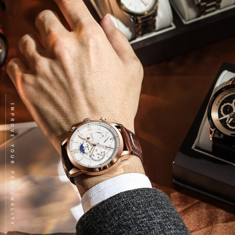 Klassische Lederarmband Uhr