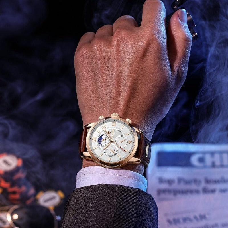 Klassische Lederarmband Uhr