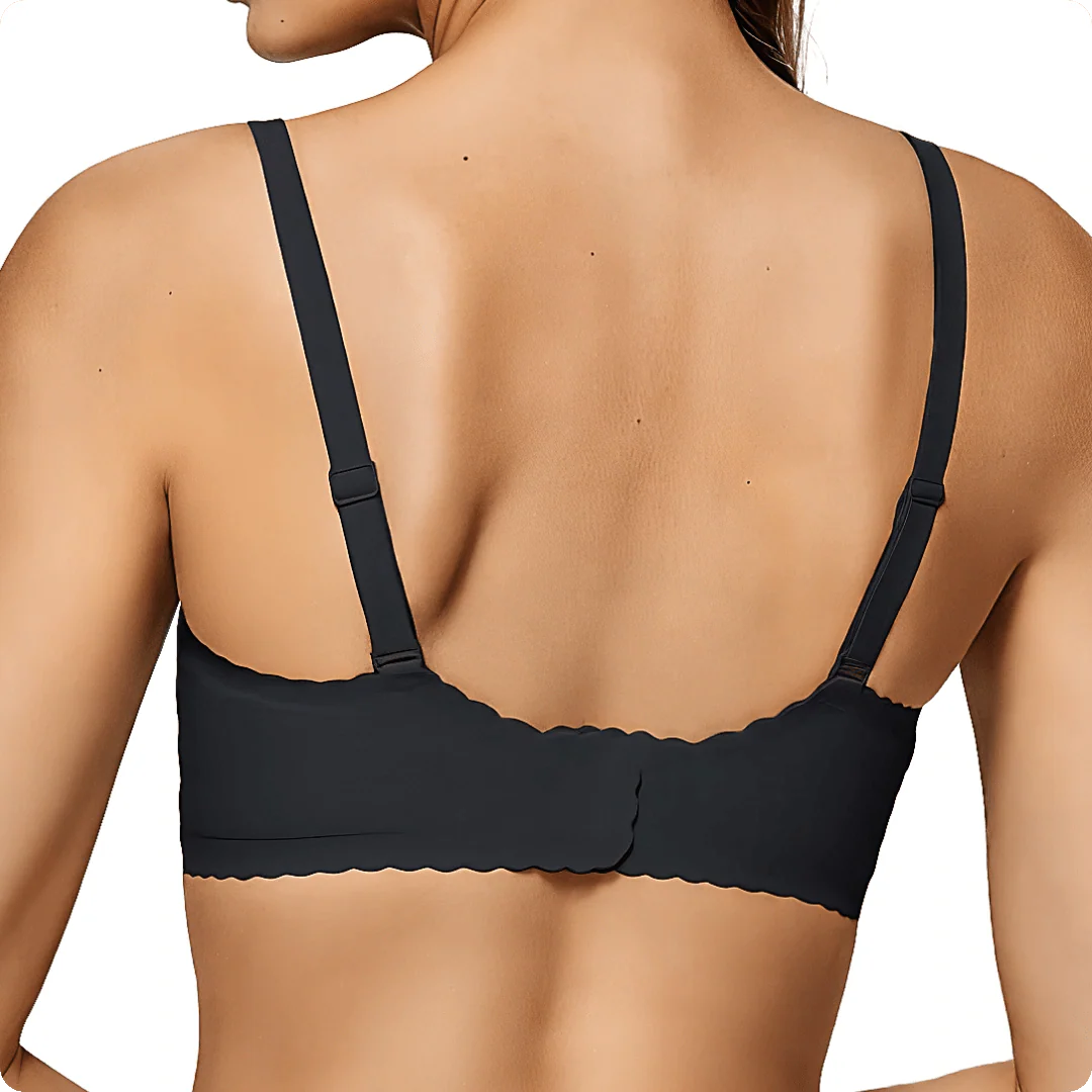 Wireless Deep V-Neck Mesh Push Up Bra