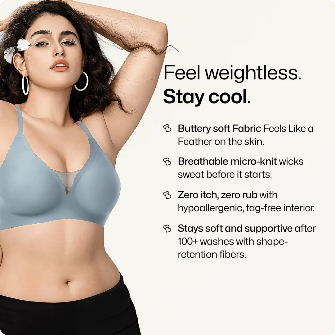 Wireless Deep V-Neck Mesh Push Up Bra