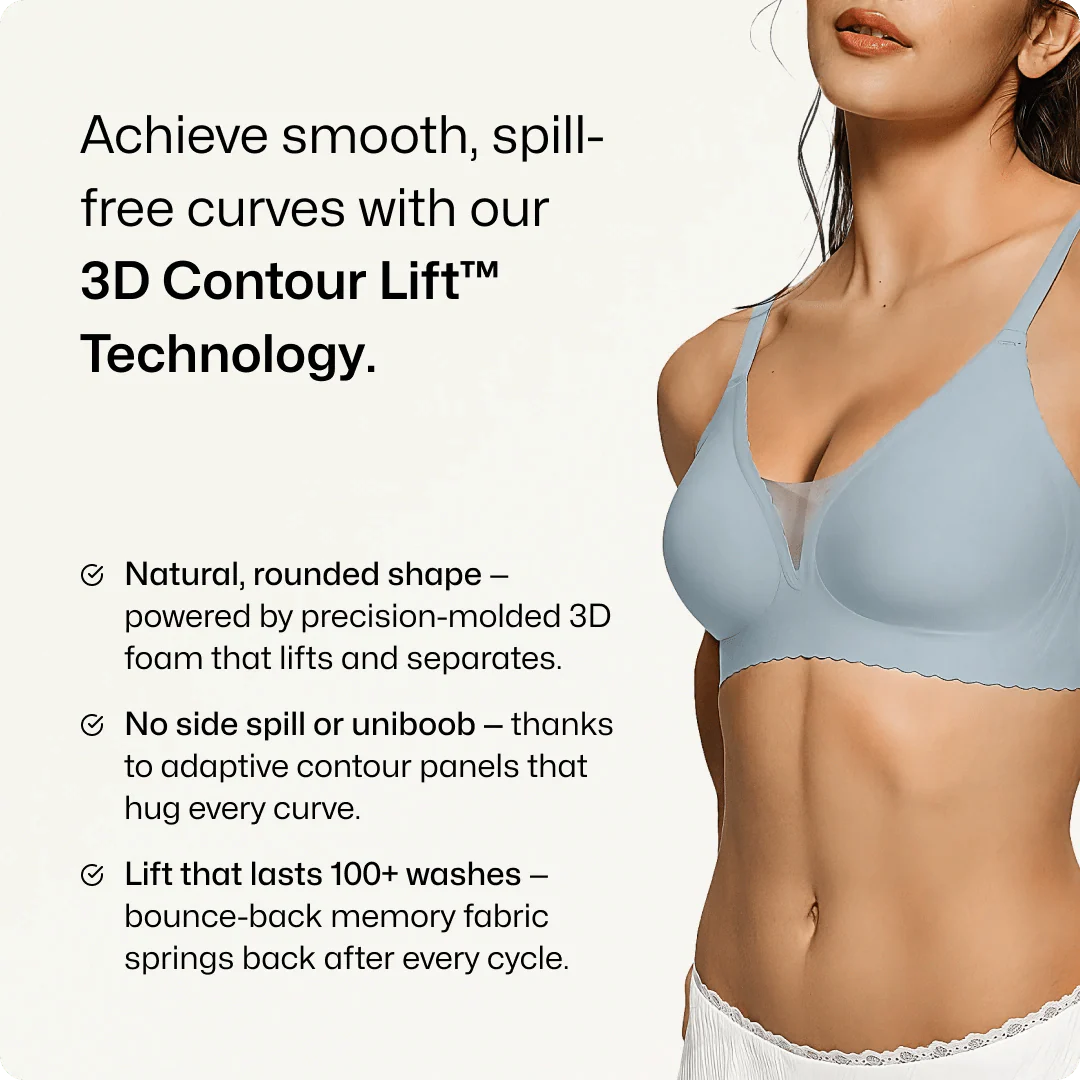 Wireless Deep V-Neck Mesh Push Up Bra