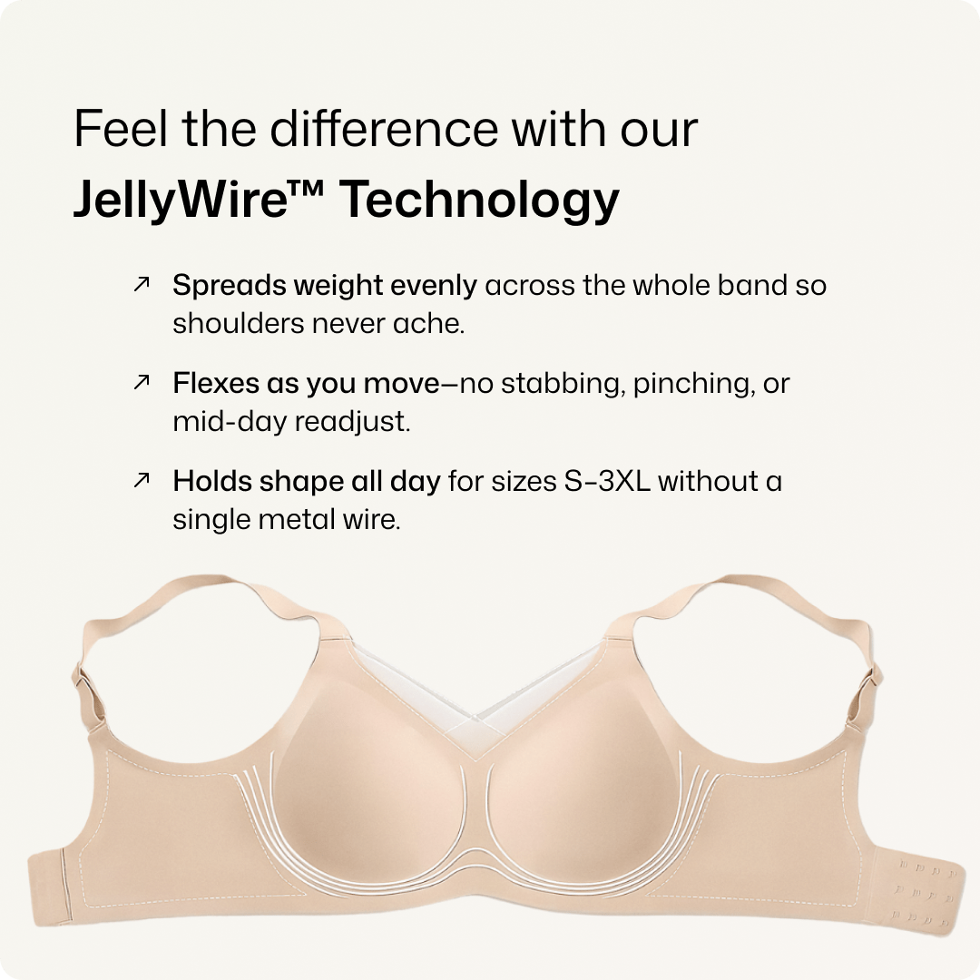 Wireless Scalloped Jacquard Front-Adjustable Support Bra