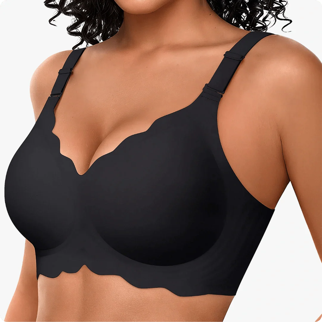 Wireless Scalloped Jacquard Front-Adjustable Support Bra