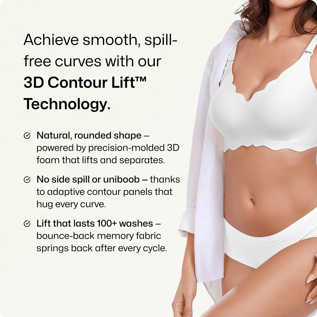 Wireless Scalloped Jacquard Front-Adjustable Support Bra