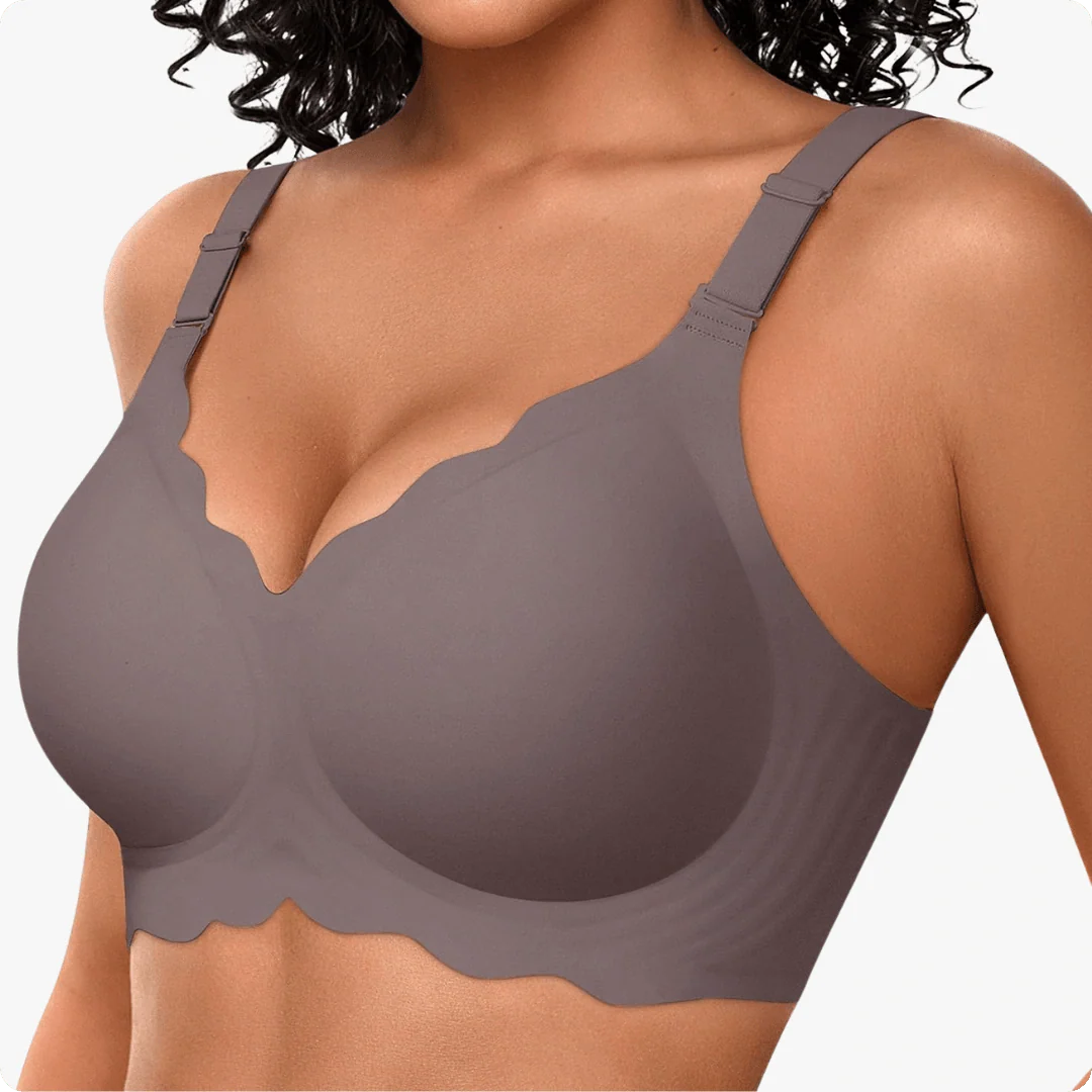 Wireless Scalloped Jacquard Front-Adjustable Support Bra
