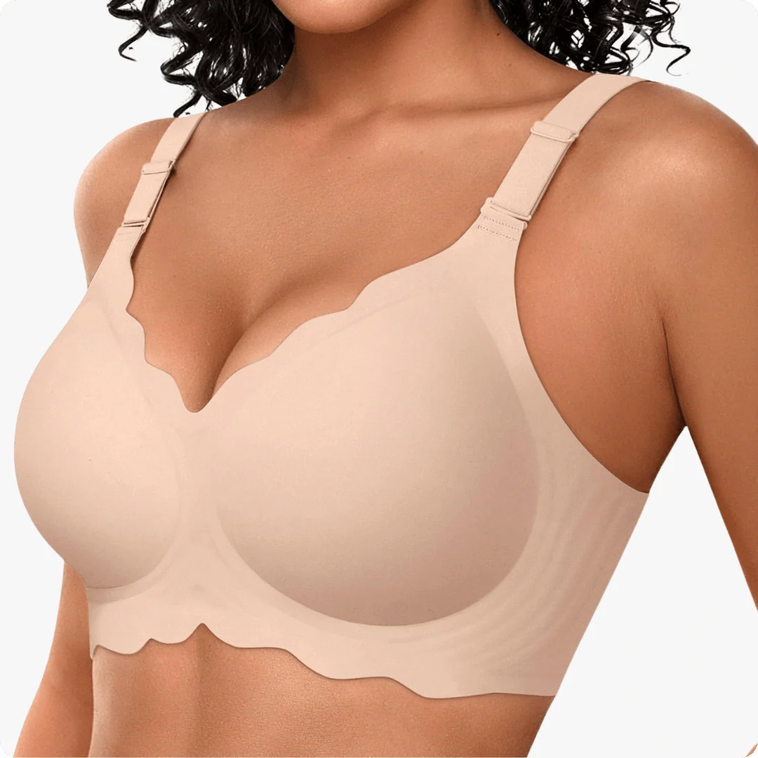Wireless Scalloped Jacquard Front-Adjustable Support Bra