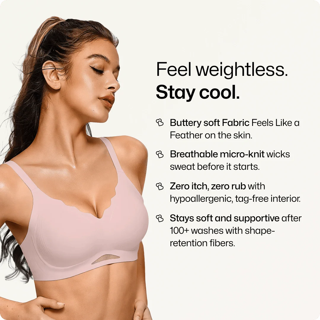 Wireless Scalloped V-Neck Mesh Push Up Bra