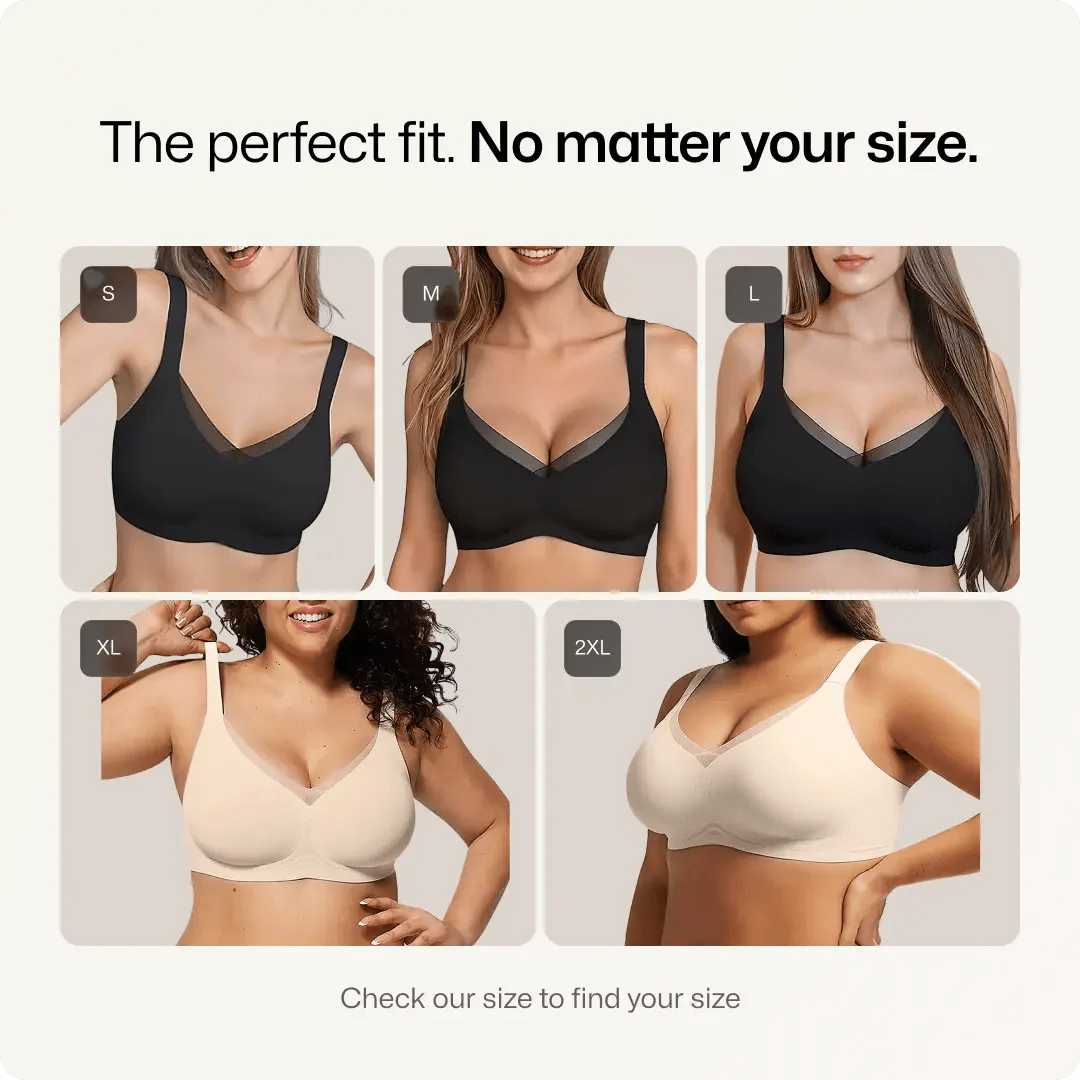 Wireless V-Neck Crossover Mesh Support Bra