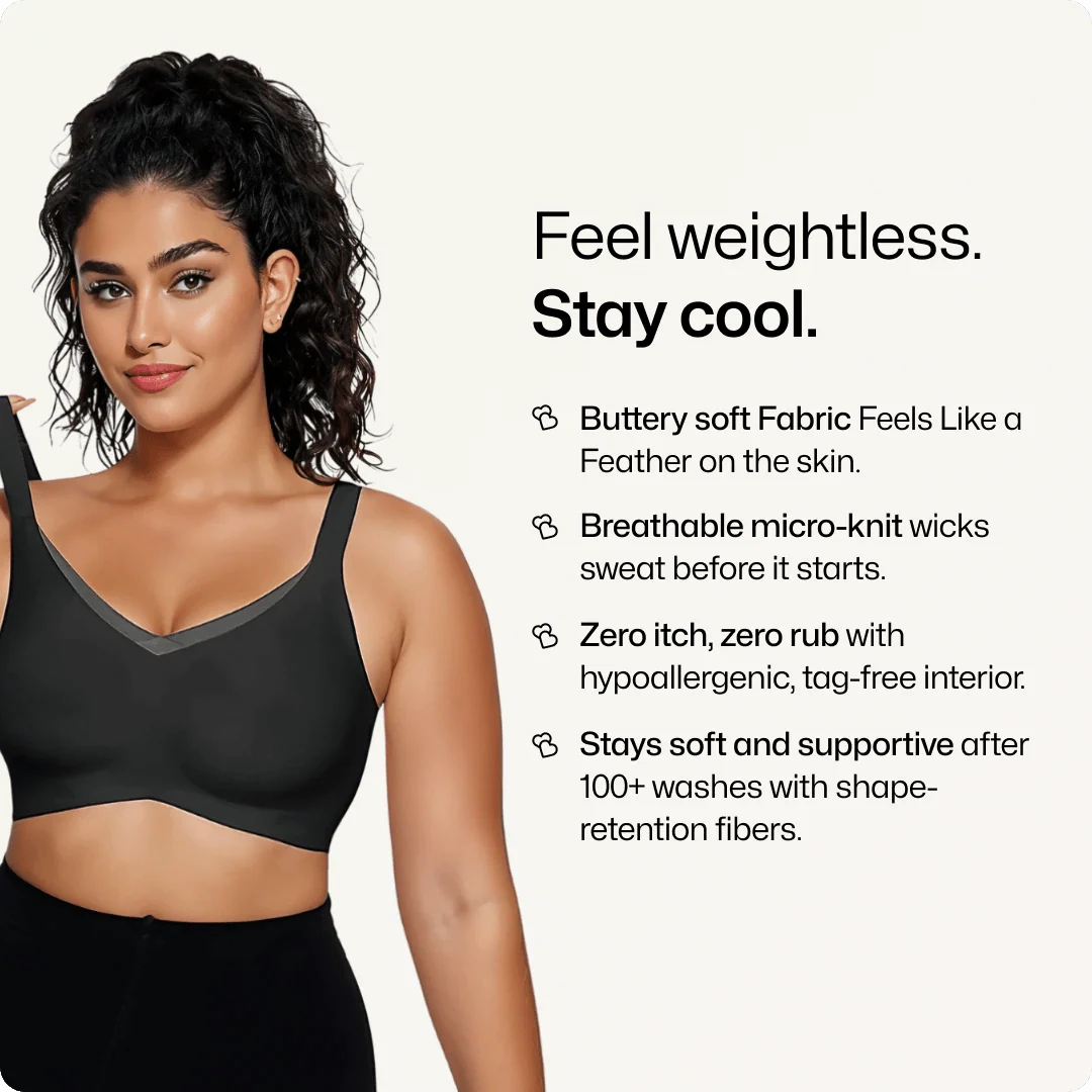 Wireless V-Neck Crossover Mesh Support Bra