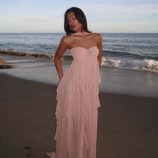 Selene | Ruffle Strapless Maxi Dress