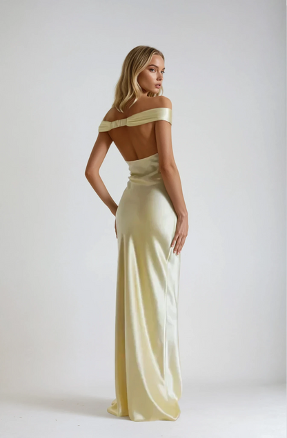 Elara | Satin Backless Maxi Dress