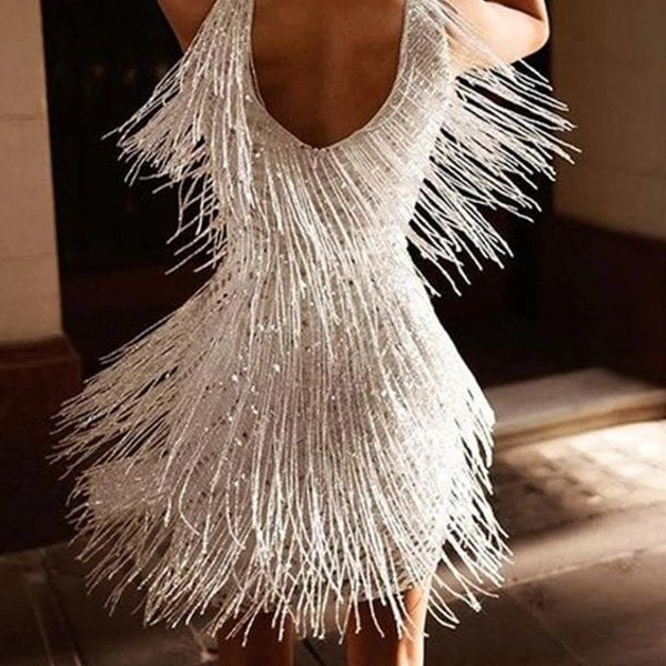 Fringella | Elegant Fringe Party Dress