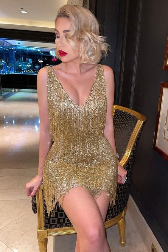 Fringella | Elegant Fringe Party Dress