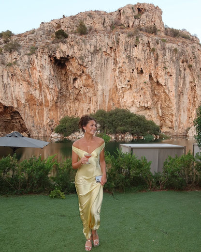 Elara | Satin Backless Maxi Dress