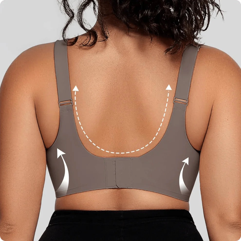 Wireless V-Neck Crossover Mesh Support Bra