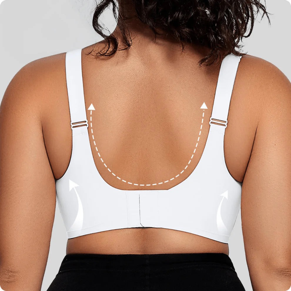 Wireless V-Neck Crossover Mesh Support Bra