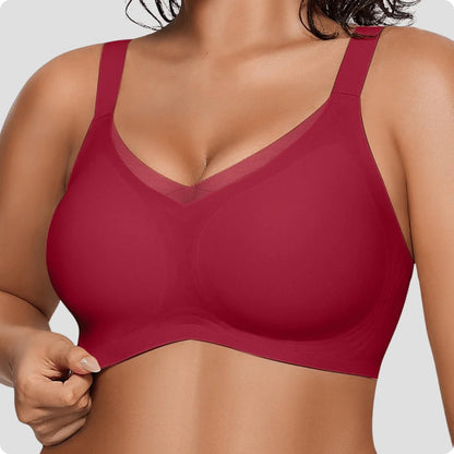 Wireless V-Neck Crossover Mesh Support Bra
