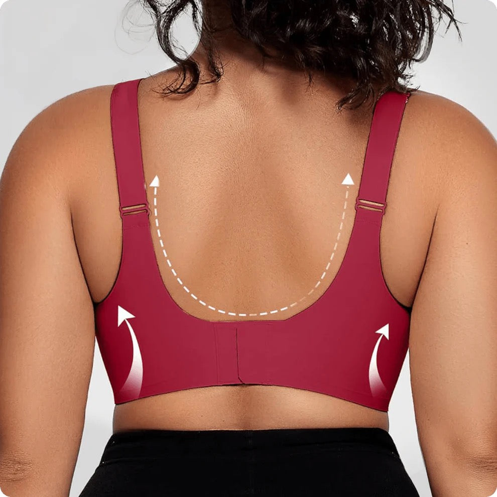 Wireless V-Neck Crossover Mesh Support Bra