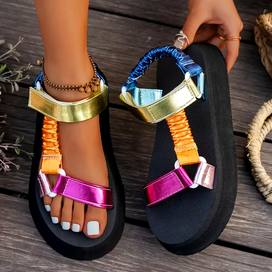 Iridescent Moda Platform Sandals