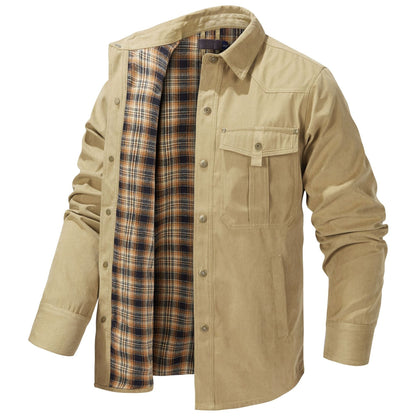 Daedalus™ | Solid Color Retro Style Flannel Jacket