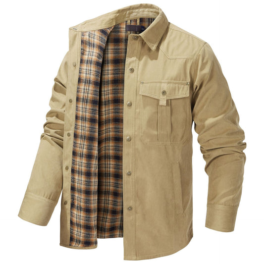 Daedalus™ | Solid Color Retro Style Flannel Jacket
