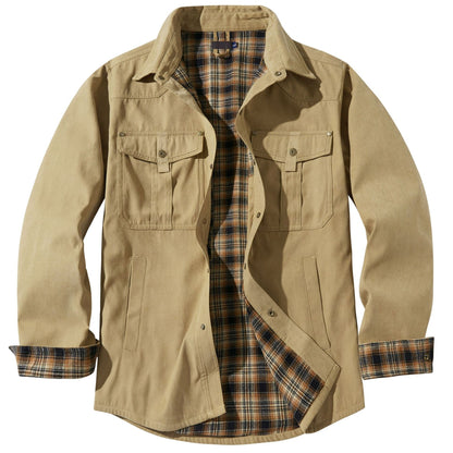 Daedalus™ | Solid Color Retro Style Flannel Jacket