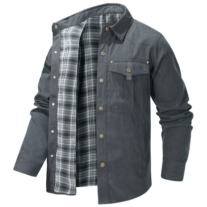 Daedalus™ | Solid Color Retro Style Flannel Jacket