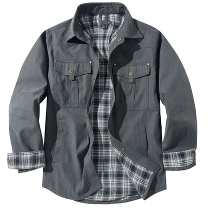 Daedalus™ | Solid Color Retro Style Flannel Jacket