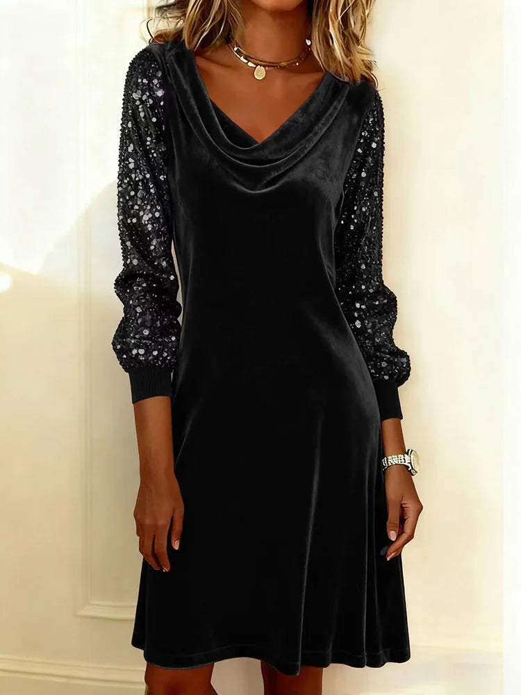 Seraviellea | Elegant Shimmer Sleeve Dress
