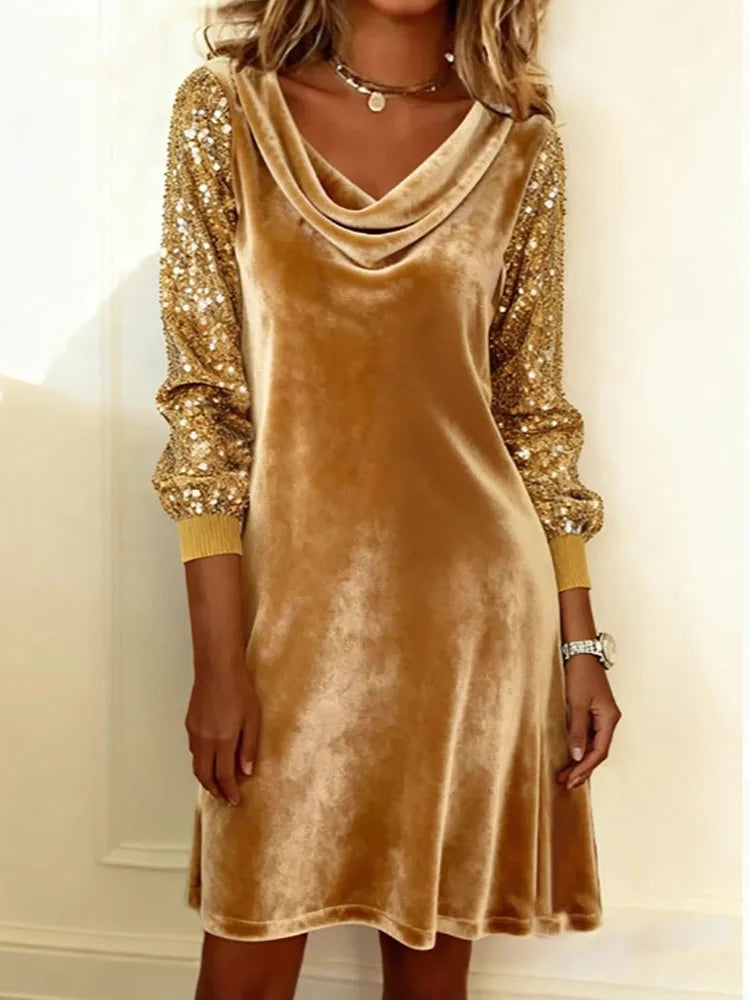 Seraviellea | Elegant Shimmer Sleeve Dress
