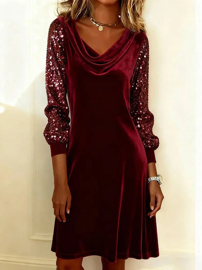 Seraviellea | Elegant Shimmer Sleeve Dress