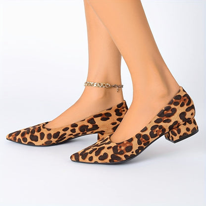 Leopard Print Pointed-Toe Heels