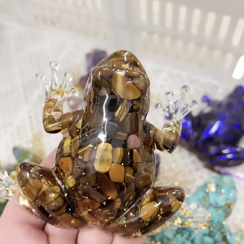 Frostone – Crystal Frog Sculpture for Home Decoration