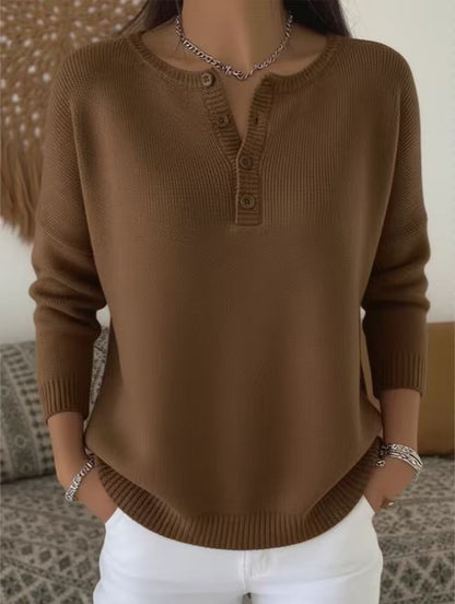 Averynna | Buttoned V-neck Sweater
