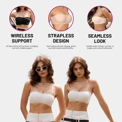 Convertible Wireless Push-Up Bra | Strapless & Adjustable